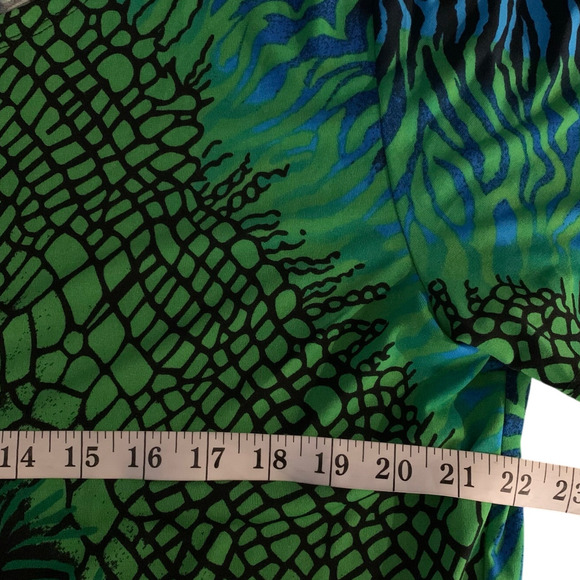 Serengeti Dress Womens Size X-Large Liquid Knit Blue Green Tropical Kawaii Midi - Picture 5 of 6